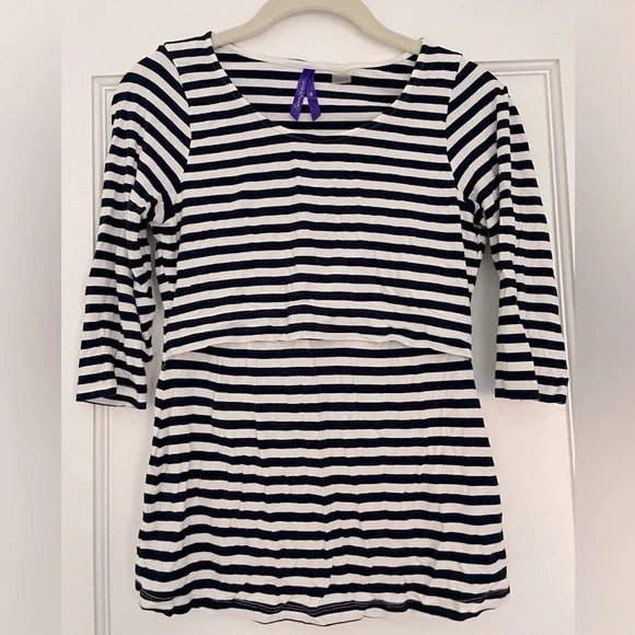 Seraphine Black and White Striped Top - Picture 1 of 5